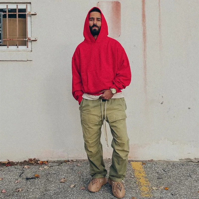 Xinglan Shorter Drawless Hoodie Non Drawstring Heavyweight Hoody Top Acid Washed French Terry Super Oversized Blank Hoodies