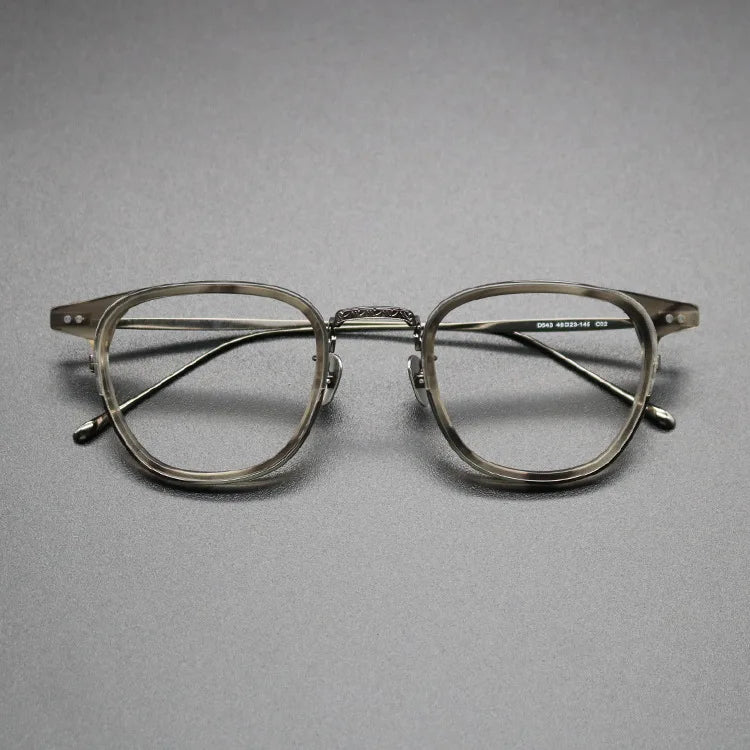 Japanese 100% Handmade Italy Design Classical Style Optical Eyewear Pure Titanium Eyeglasses Frame Sunray