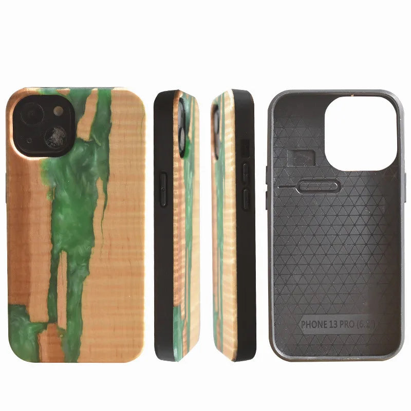 Handmade Wooden Phone case for iPhone Real Wood and Soft TPU Shockproof Phone Cover Bamboo case CRAFT