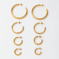 2022 Trendy Earring 18K Gold Plated Simple  Basic C Hoop Earrings Stainless Steel Earrings Wholesale