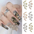 Nail Art 3D Metal Snake DIY Nail Decoration Glitter Rhinestone Snake Nail Accessories
