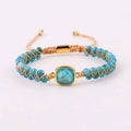 New Fashion High Quality Braided 4mm Natural Stone Apatite Women Macrame Gemstone Bracelet