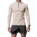 CXYB-CX-09 New Arrival Men's Leisure Sports Shirt Breathable Running Fitness Long Sleeve T-shirt With Zipper Front