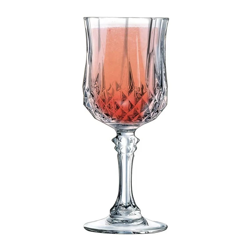 Hot Selling Vintage Goblets Glass Crystal Clear Diamond Goblet Tall Champagne Glasses Red White Water Glass