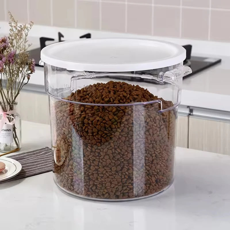 OWNSWING 15L Large Plastic Pantry Organizer Dustproof Airtight PET Food Rice Kitchen Storage Bin with Seal Lid