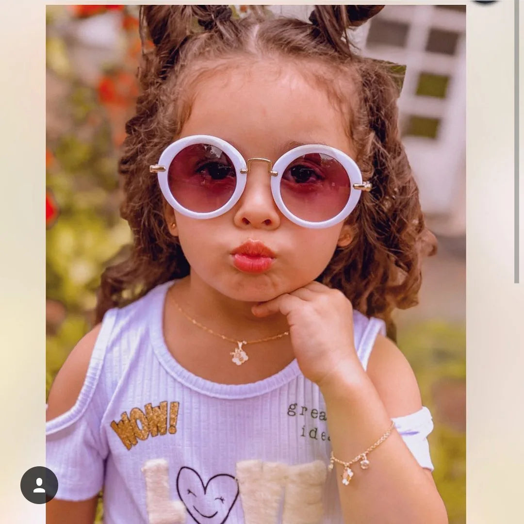 Hot Selling UV400 Flexible Round Kids Eyewear Flower Kids Sunglasses 2020 Custom logo