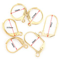 Fashion 18k Gold  No Tarnish Stainless Steel French D-shaped Rectangle Earrings Hook for Jewelry Accessories
