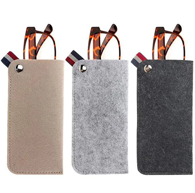 Custom Logo Portable Wool Felt Glasses Pouch Durable Soft Sunglasses Storage Case Polyester Lining Fashionable Colorful Design