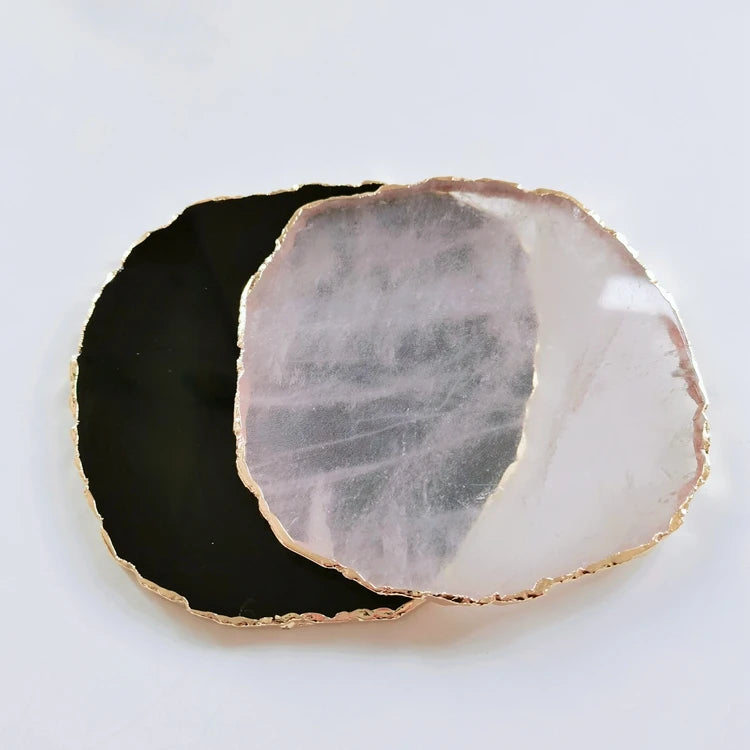 HZ Agate Coasters Crystals Quartz Coasters Wholesale Jade Slices Crystals Cup Coasters Crafts