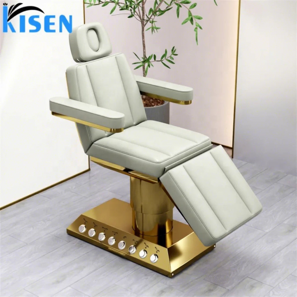 Modern Luxury Gold Esthetician Massage Table Beauty Salon Furniture Lash Bed Cosmetic Electric Spa Beauty Facial Massage Bed