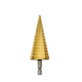 HSS 6542 Straight Flute Hexagonal Shank Cone Titanium Stepped Bits Multifunctional Drill