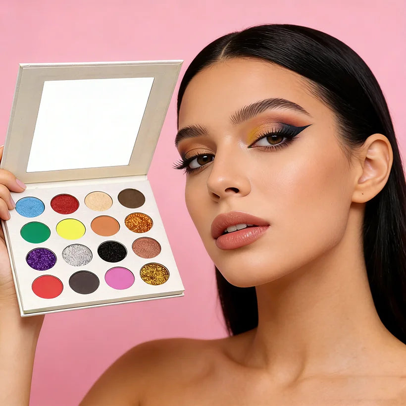 Customized LOGO 16Colors/set Matte Waterproof Glitter Eyeshadow