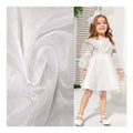 Eco-friendly Organza Kids Evening Dress Fabric White Sparkle Organza Child Dress Fabric Polyester Organza Fabric