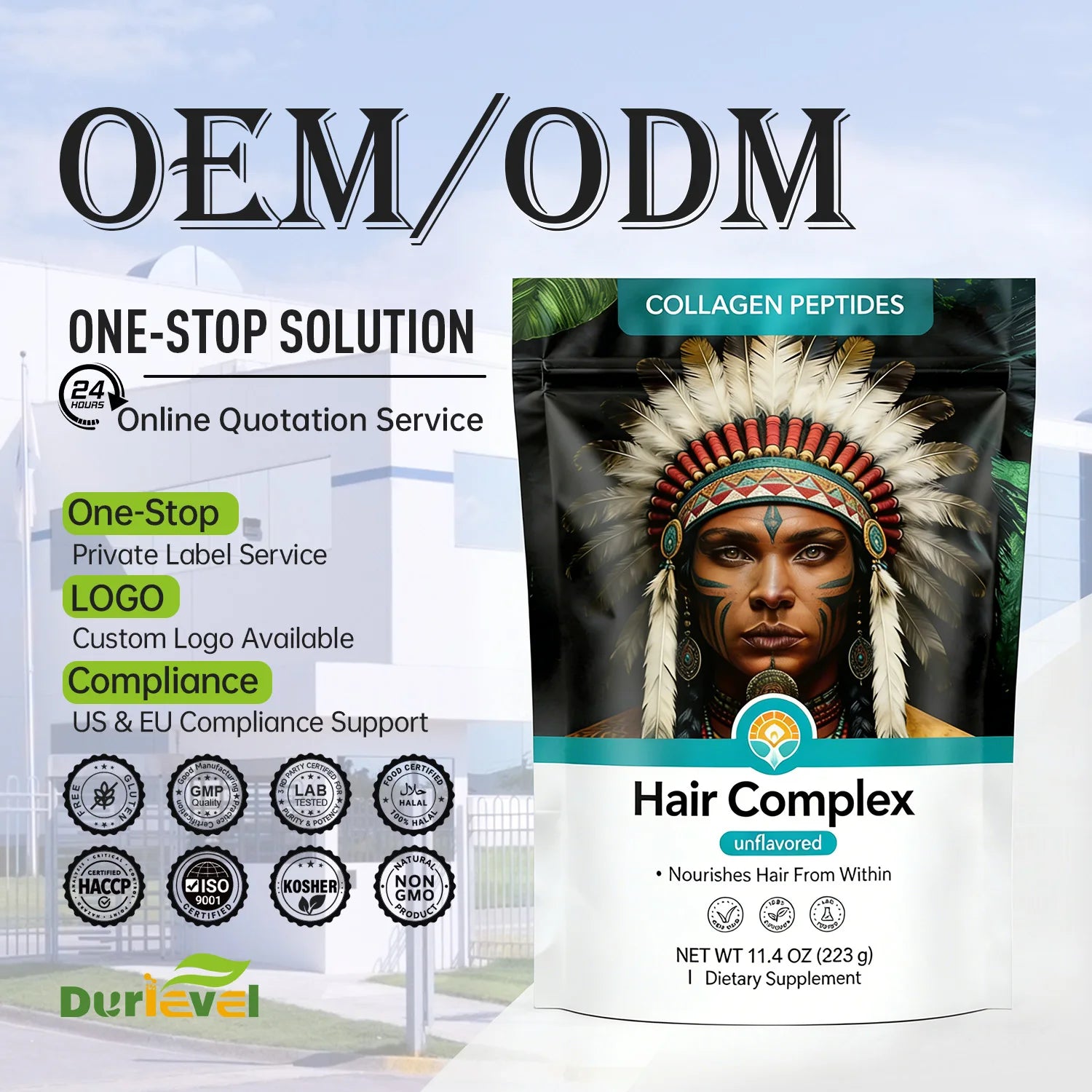 GMP Certified Hair Complex Collagen Peptides Bovine Protein Biotin Private Label Custom Branding Solutions Service Full Category