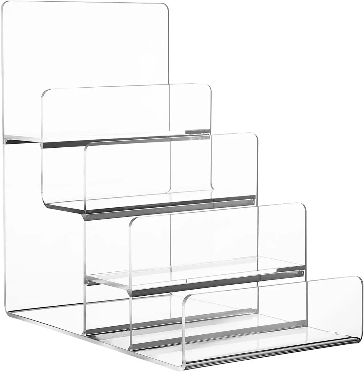 4-Tier Acrylic Wallet and Handbag Display Stand Jewelry Riser and Purse Organizer for Retail Display Racks