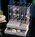Transparent Plastic Earrings Studs Necklaces Jewelry Storage Box Large Capacity Hair Ornaments Jewelry Gifts Display