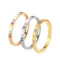 Fashion Stainless Diamond Ring for Women Tail Joint Ring Simple Wedding Couple Tail Width 2mm Stackable Thin Circle Ring