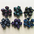 Cool Furvous Black 7-Die DND Dice Set Polyhedral Role Playing Game Acrylic Dice for DND Gamer