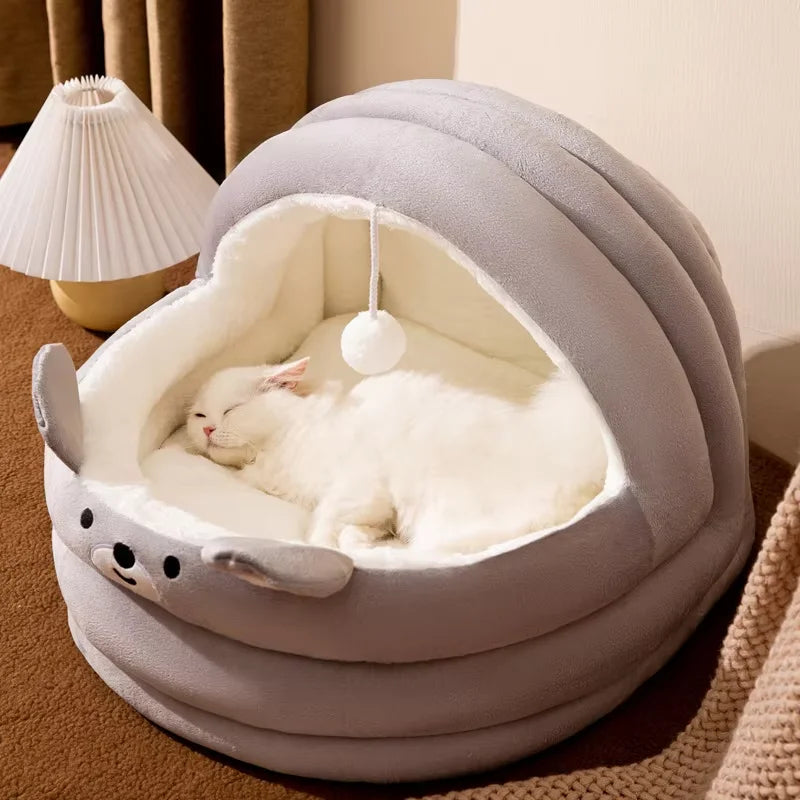 Small Pet Cat Tent Kennel Winter Nest Bed Soft Foldable Dog Sleeping Pad Protective Bentonite Animal Sustainable Removable
