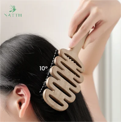 Pine Cone Boar Bristle Hair Protecting Comb 100 Hole Volumizing Boar Bristle Pine Cone Comb Massage Head and Rib Like Comb