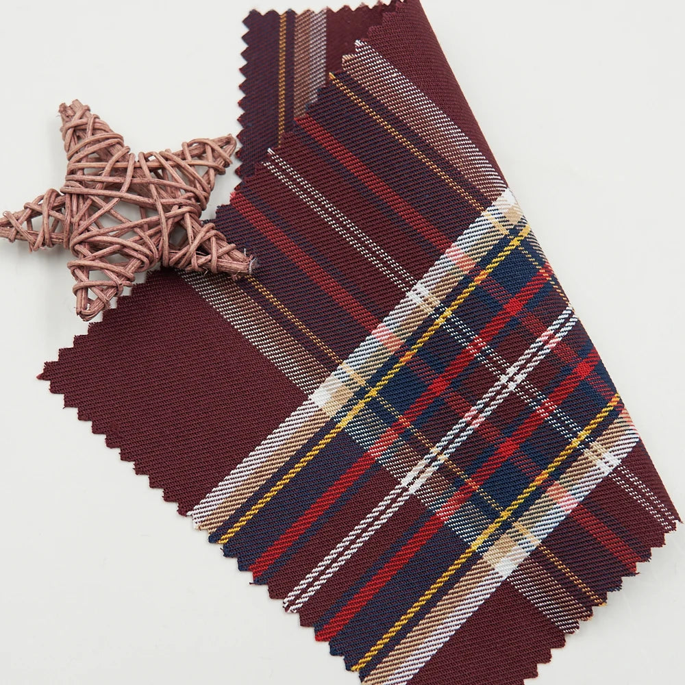 New Fashion Yarn Dyed Woven Microfiber Plaid Cotton Polyester Fabric for Boys Skirts Hospital Uniforms and Apparel