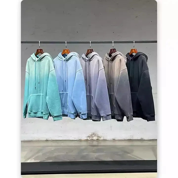 Vintage Washed Hoodie Sweatshirts Black Stone Washed Hoodies Wholesale Stone Men Knitted Fabric 100% Cotton Fabric Printed Lined