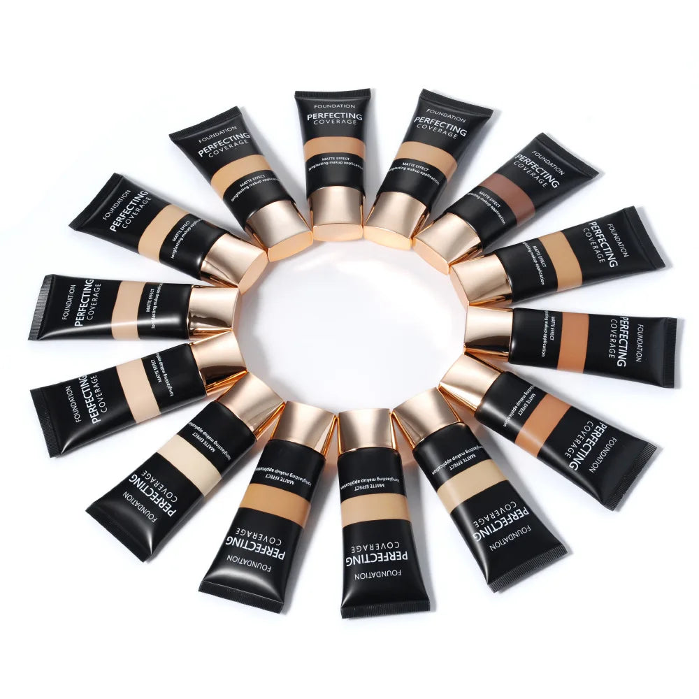 OEM SPF35 Vegan Squeeze Tube Matte Foundation High Coverage Concealer Foundation for Face Makeup