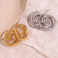 Winding Gold Plated Jewelry Stainless Steel Stud Earrings for Women Statement Jewelry Gifts Idea