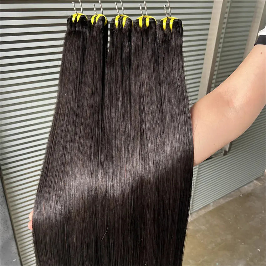 Raw Vietnamese Hair Supplier Single Donor Silky Shiny Vietnam Bone Straight Double Drawn Virgin Human Hair Bundles