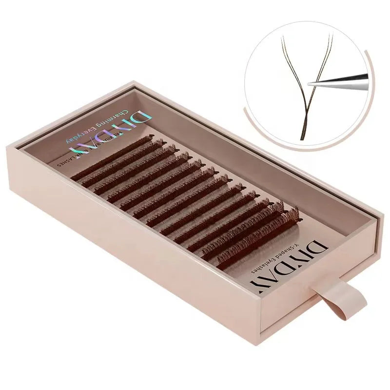 DIYDAY YY  Colored Lashes Individual C D L LU Curl  Eyelash Extensions  for Wholesales