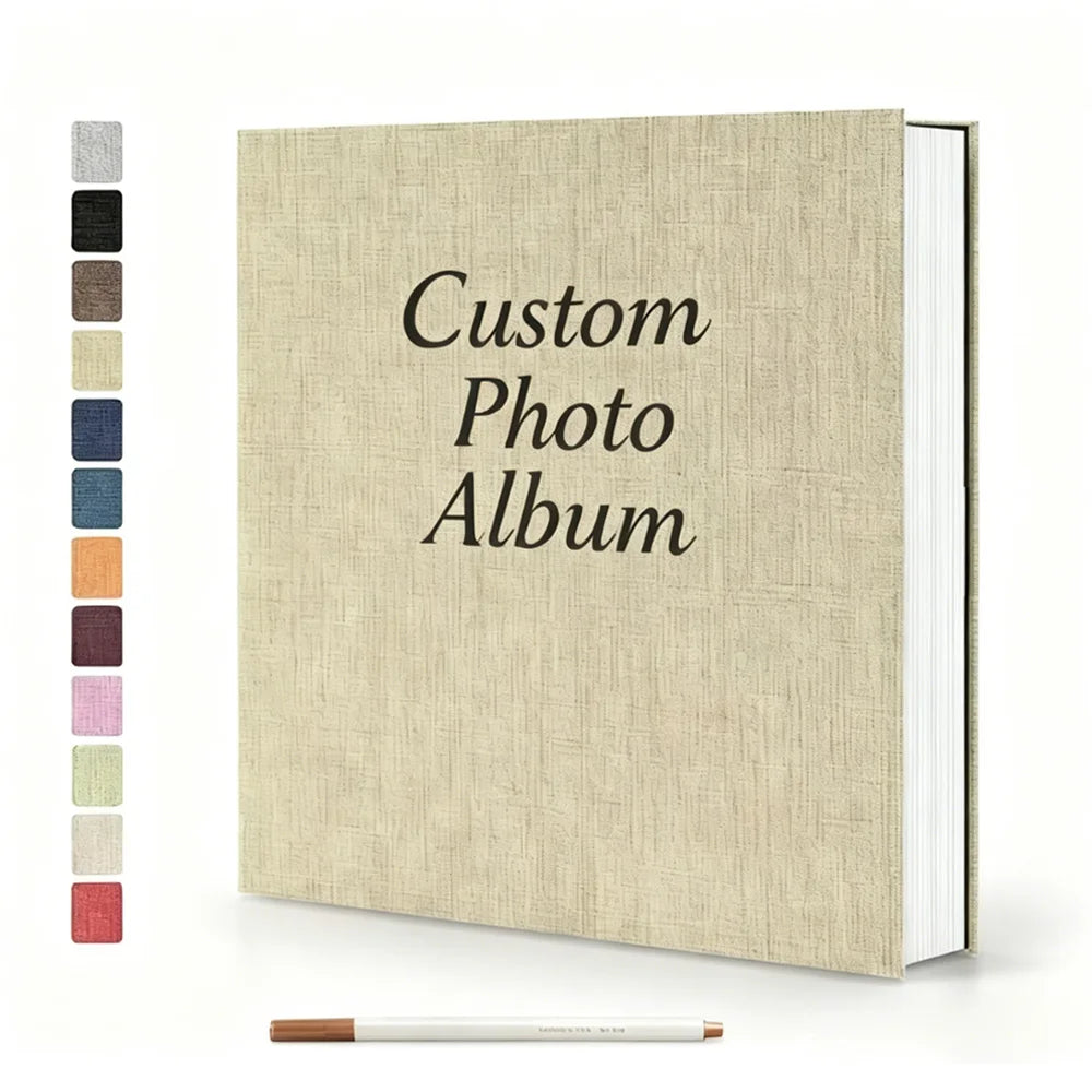 Wholesale Linen Cover Self Adhesive Scrapbook 40 Sticky Pages DIY Memory Photo Album Customizable Size Cover for Online Sellers