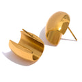 JINYOU 524 Smooth Shiny 18k Gold Curly Simple Stud Earrings 2025 New Style Stainless Steel Metal Korean Chic Waterproof Jewelry