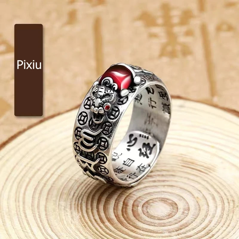 Wholesale Cheap Gold Plated Pixiu Charms Feng Shui Crystal & Rhinestone Wealth Lucky Open Adjustable Buddhist Jewelry Ring