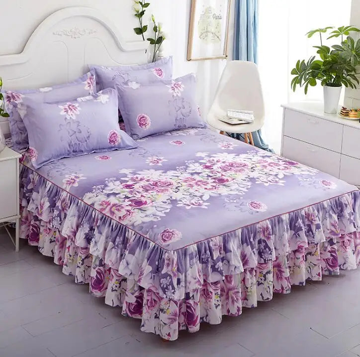 Super Cheap Custom Size 100TC Polyester Printed Bed Skirt Grade Nondisposable Ready Ship Modern Style All-Season Made China Home