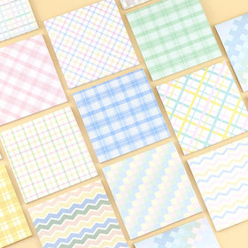 Creative Fresh Wavy Grid Texture Convenient Memo Pad Stickers Can Tear and Stick Student Message Memo Pad 20 Sheets