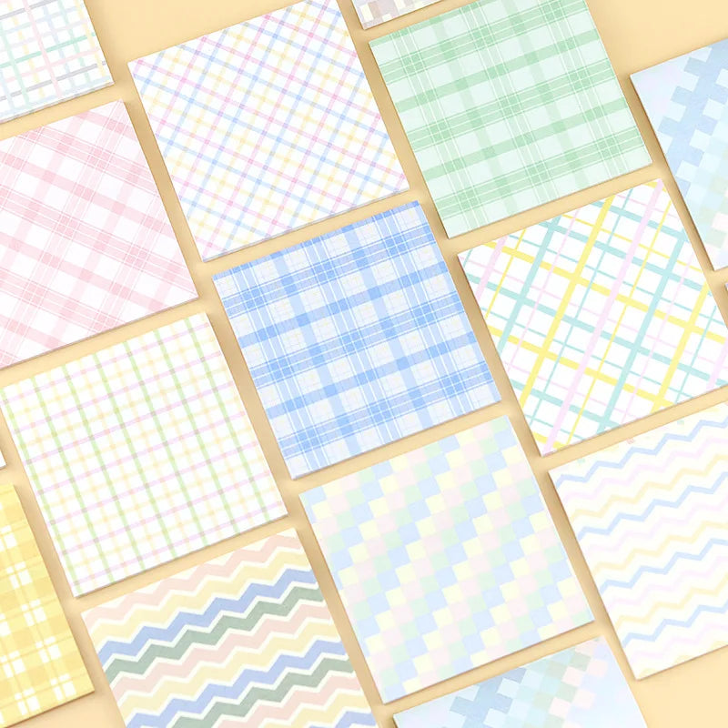Creative Fresh Wavy Grid Texture Convenient Memo Pad Stickers Can Tear and Stick Student Message Memo Pad 20 Sheets