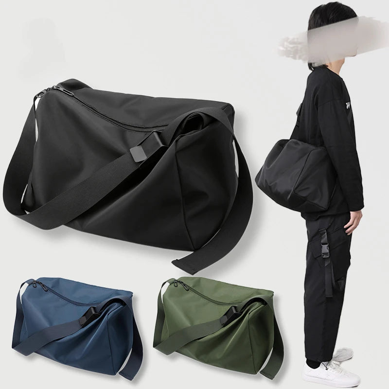 Simple Travel Sports Women Nylon Shoulder Bags Light Waterproof Fitness Men Crossbody Bag Casual Pure Color Female Handbag Tote