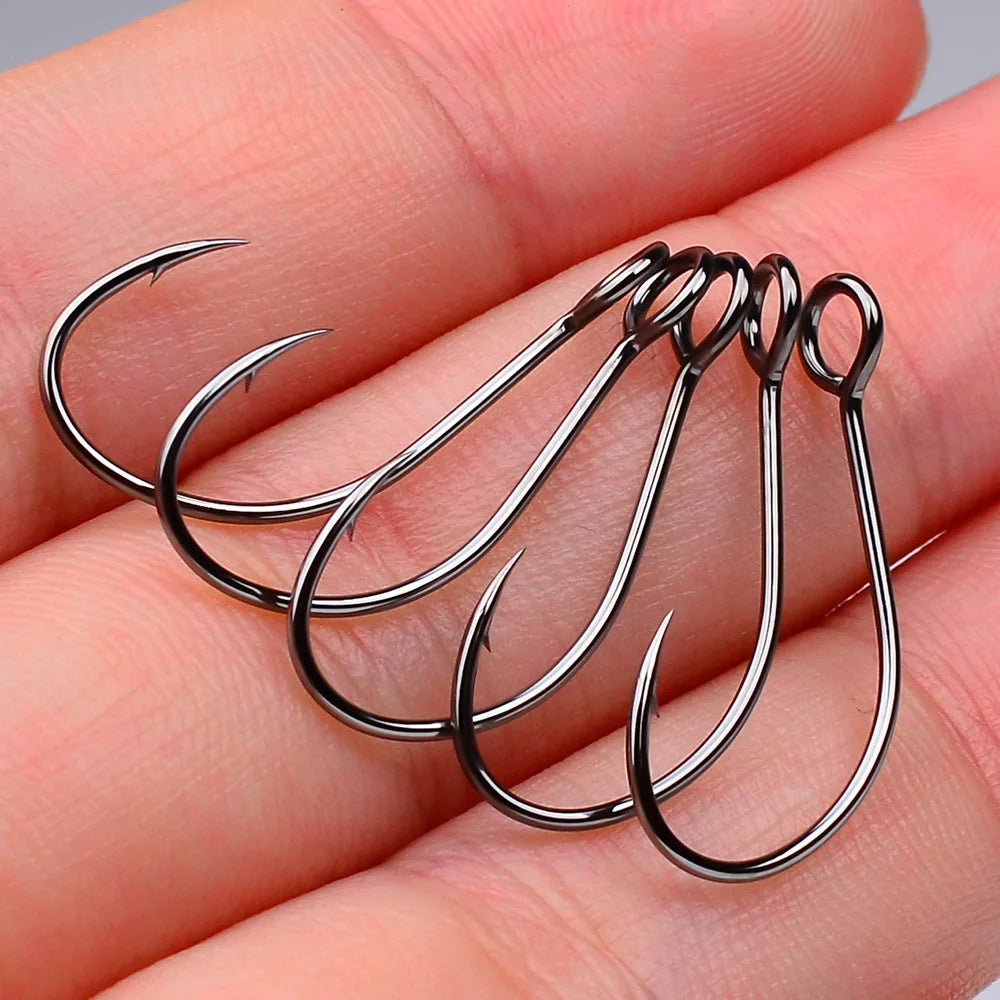 50pcs Carp Fishing Hooks 10#-2# Japanese Swim Bait Hook Toughness Circle Hooks Fishing