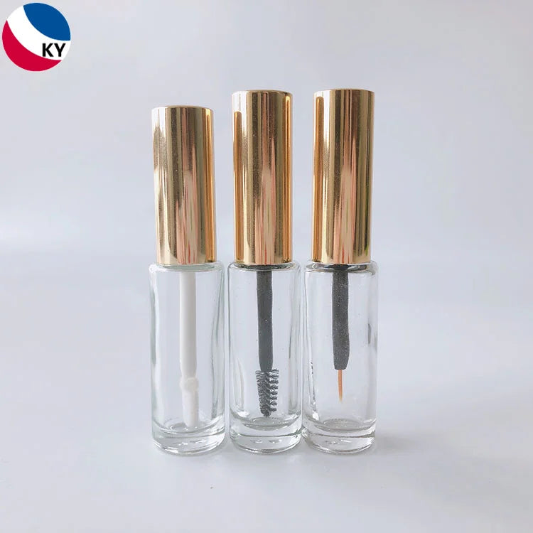 6ml 8ml Glass Lip Gloss Mascara Eyeliner Tube Plastic Round Empty Tube Container Aluminium With Gold Cosmetic Customized Square
