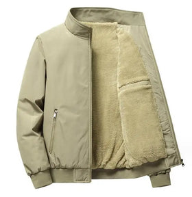 Solid Windproof Men's Jacket Winter Warm Men Thick Fur Oversized Clothes Coat
