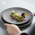 Creative European Style Ceramic Western Dishes Rock Texture Catering Tableware Salad Steak Serving Tray for Restaurant Hotel