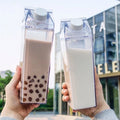 17oz/32oz Plastic Clear Milk Carton Water Bottles Portable Drinking Sports Water Bottle Leak Proof Water Bottle with Lid