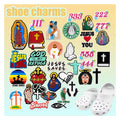 Customized Wholesale 2D Diy Clog Sandal Accessories Gog Blessed Bible Shoes Decorations Religion Jesus Virgin Mary Shoe Charms