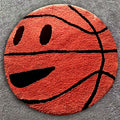 Machine Washable Absorbent Non slip Thick Cute Cartoon Orange Basketball Toilet Rug Round Door Mats Custom Bath Mat