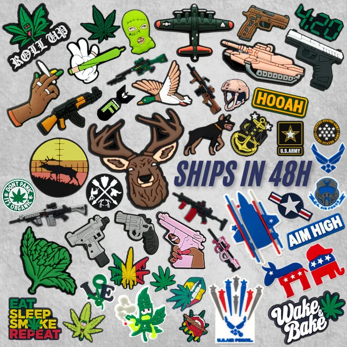 New Pop Wholesale America Culture Custom Pvc Shoe Charm Trend Designer Green Plants Smoke Decor Accessories US Clogs Shoe Charm