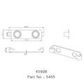 China Manufacturer  5405  45*90mm Inside Corner Connector Double End Fastener Clip 2040 2550 3060 4080 4590 for Aluminum Profile