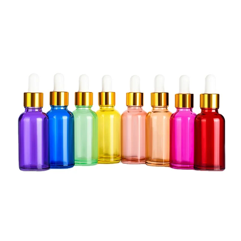 Serum Essential Oil Customize Gradient Color 5ml 10ml 15ml 20ml 30ml 50ml 100ml Glass Dropper Bottle
