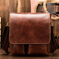 Accept Custom Logo Crazy Horse Genuine Leather Crossbody Bags Leather Shoulder Side Bags Men Leather Messenger Bags