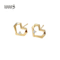 Women Jewelry Au750 Gold 18k Jewelry Diamond Studs Earrings Heart Shape Classic Design