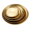 Different Size 304 Stainless Steel Disc Multi-function Gold Silver Tray Fruit Cake Dessert Barbecue Food Plate Dish